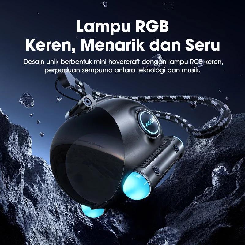 ACOME Inpods AT08 Earphone Headset TWS Gaming Bluetooth 5.4 RGB Low Latency 38ms Model Mini Hovercraft - 2