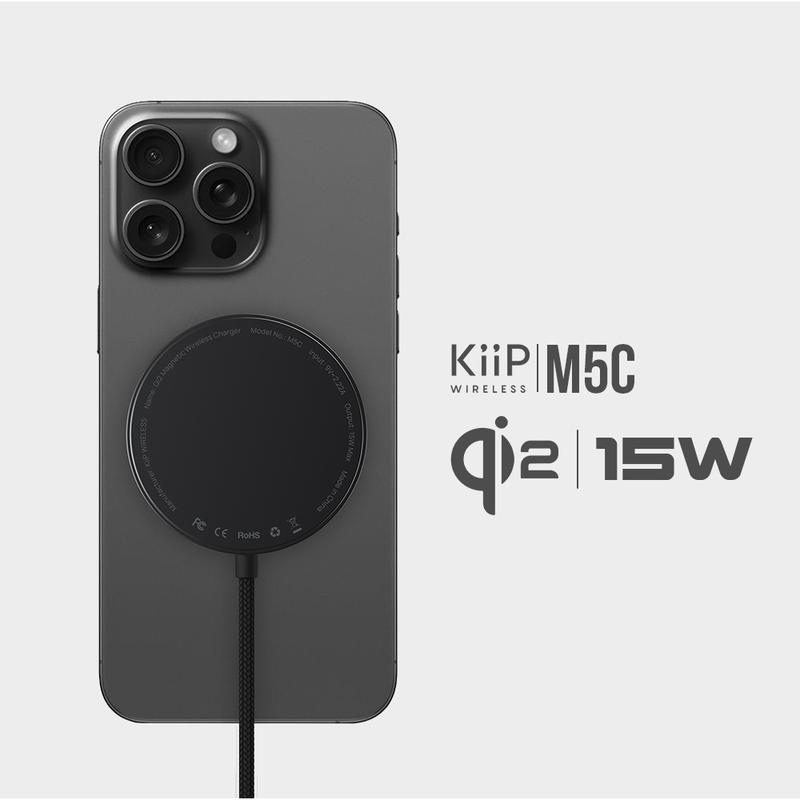 KiiP Magnetic Wireless Charger Pad M5C Qi2 15W Fast Charging - 1