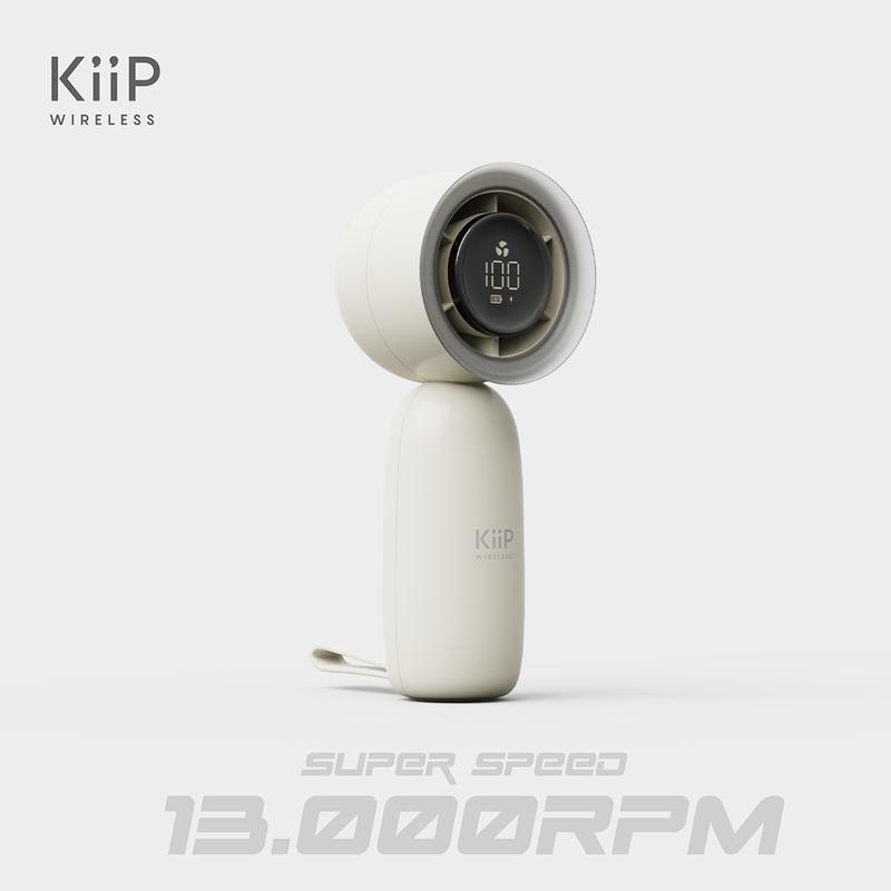 KiiP Fan03 Kipas Angin Mini Portable Rechargeable Fan-5Speed Kipas Genggam LED Display Wind - 1