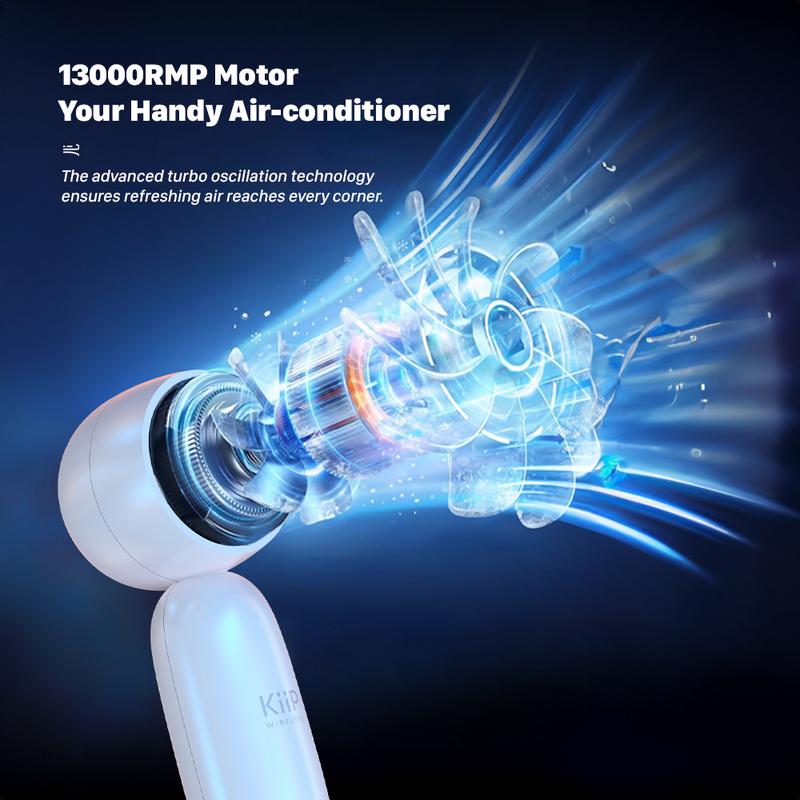KiiP Fan03 Kipas Angin Mini Portable Rechargeable Fan-5Speed Kipas Genggam LED Display Wind - 3