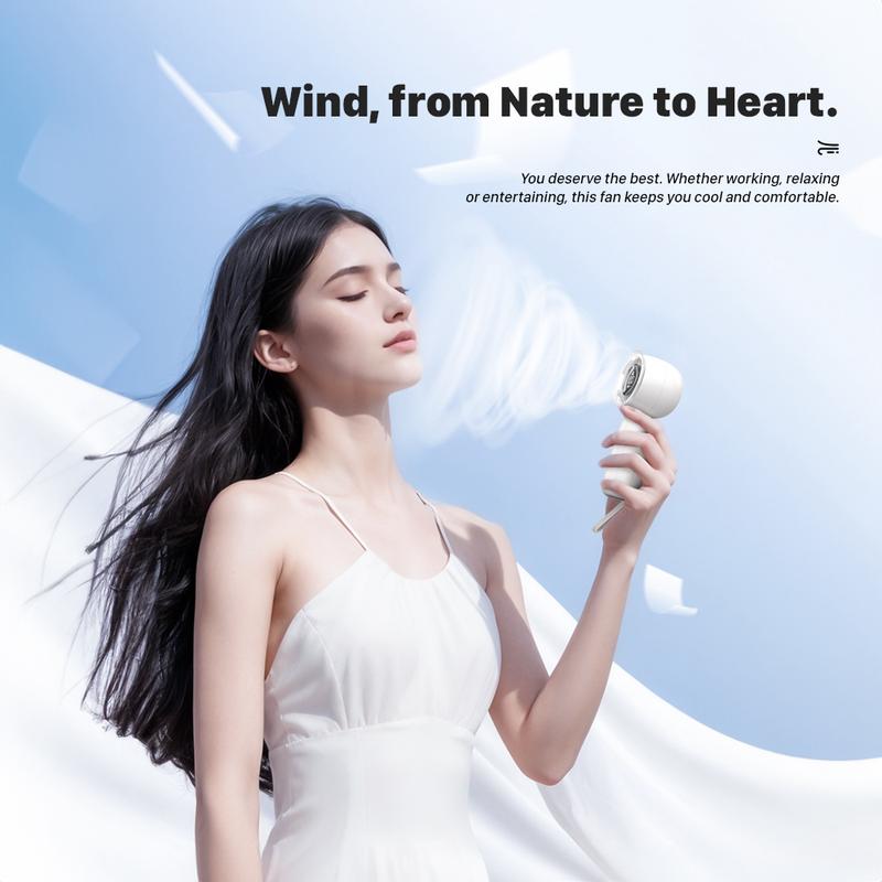 KiiP Fan03 Kipas Angin Mini Portable Rechargeable Fan-5Speed Kipas Genggam LED Display Wind - 4