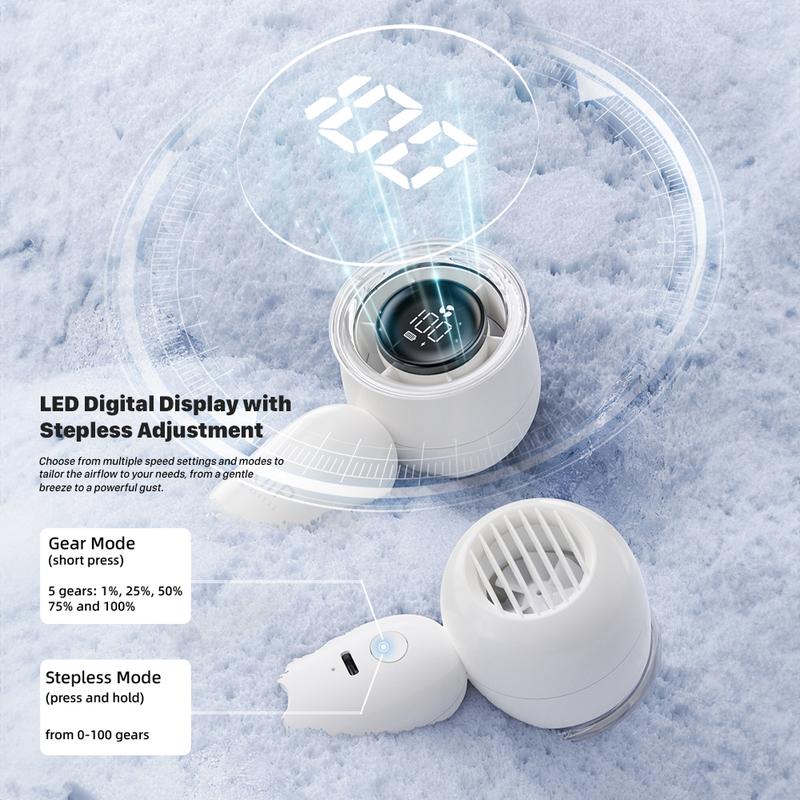 KiiP Fan03 Kipas Angin Mini Portable Rechargeable Fan-5Speed Kipas Genggam LED Display Wind - 5