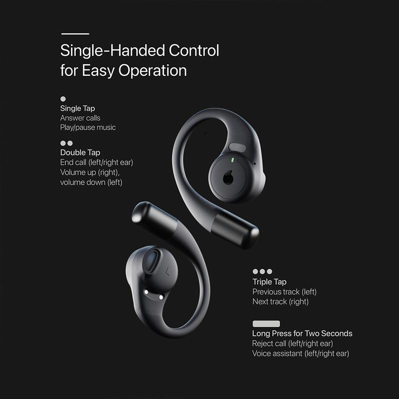 KiiP Wireless DTH11 OWS Sport TWS Earhook Earphone Open Ear Headset Bluetooth HD Voice Call - 3