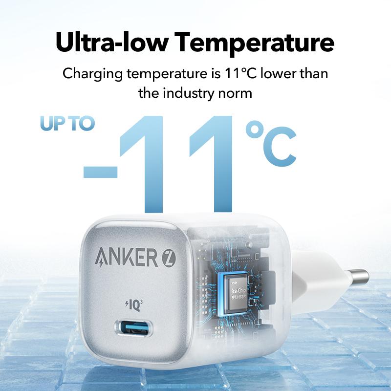 Anker Zolo GaN 30W 20W Adaptor Kepala Charger iPhone 16 15 14 13 12 11 Samsung Type C PD Ice-Cooled Fast Charging - 1