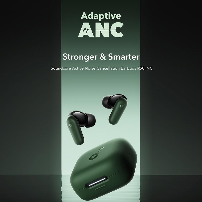 (NEW LAUNCH) Soundcore Anker R50i NC Earbuds Adaptive Noise Canceling Headset Earphone Bluetooth 5.4 TWS Low Latency for Game Long Battery 4 Mics IP54-A3959 - 1