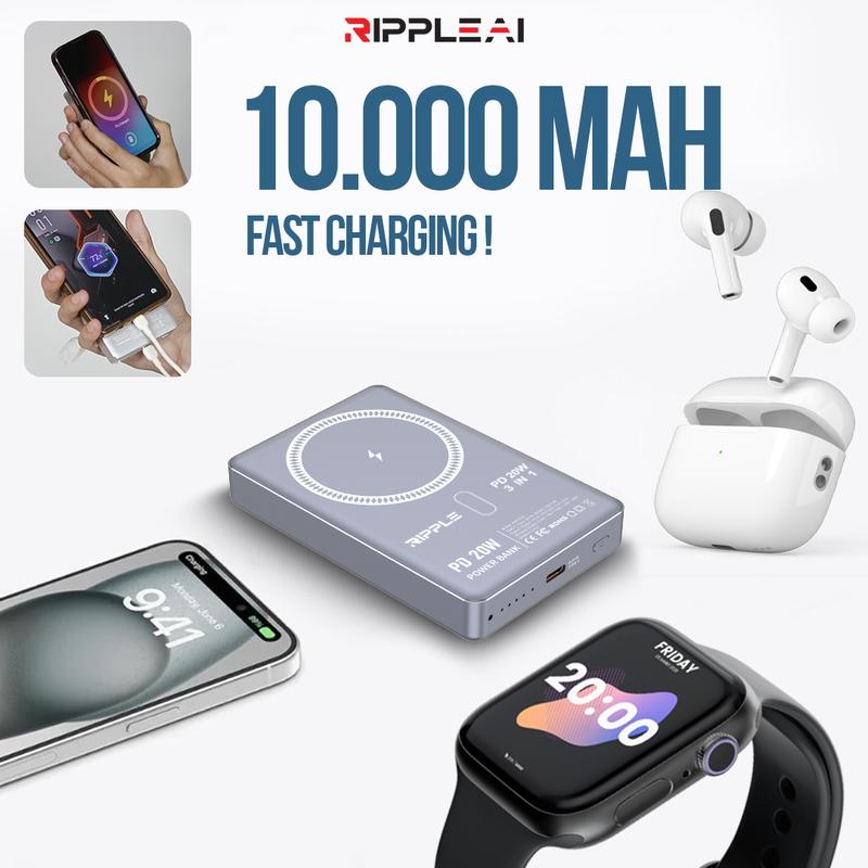 RippleAl Mini Powerbank RHB A046 10.000 mAh Fast Charging 20W PD with USB-C Cable - 1