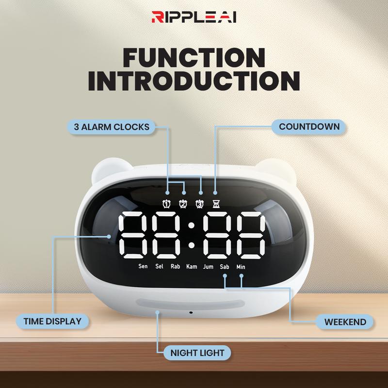 Ripple Smart Al 3000 mAh Voice Alarm Clock Control AC Alarm Night Lamp With Voice - 2