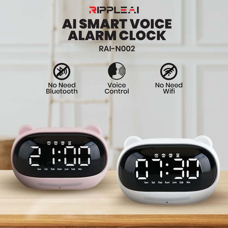 Ripple Smart Al 3000 mAh Voice Alarm Clock Control AC Alarm Night Lamp With Voice - 3