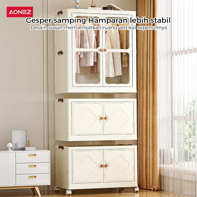 【COD 24h Shipping】AONEZ Lemari Plastik Pakaian Kelinci Dapat Dilipat 4&5 Tingkat Laci Susun Storage Cabinet Plastik Rak Susun Penyimpanan Lemari Baju > 25 kg bisa diputar Furniture - 5