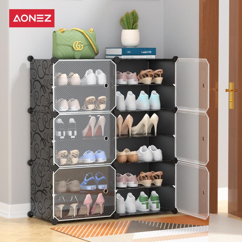 【COD 24 Shipping】AONEZ Rak Sepatu Anti Debu 6 Layer Tebal Shoe Rack Portable Serbaguna Kotak Sepatu Portable - 1