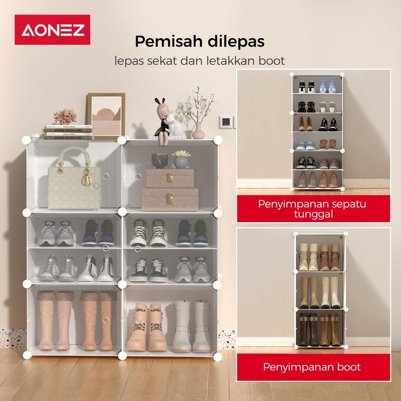 【COD 24 Shipping】AONEZ Rak Sepatu Anti Debu 6 Layer Tebal Shoe Rack Portable Serbaguna Kotak Sepatu Portable - 4