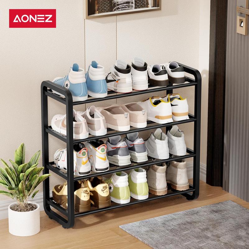 【COD】AONEZ INS Fashion Style Rak Sepatu 4 Susun Minimalis Besi Bertingkat Rak Susun Sepatu > 25 kg mendunia - 1