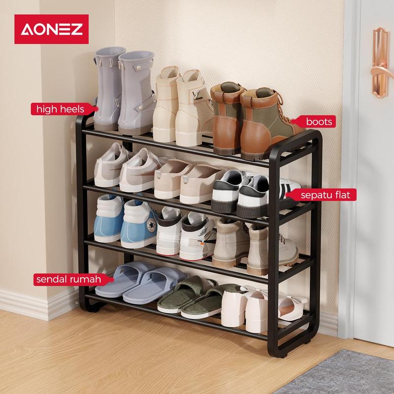 【COD】AONEZ INS Fashion Style Rak Sepatu 4 Susun Minimalis Besi Bertingkat Rak Susun Sepatu > 25 kg mendunia - 2