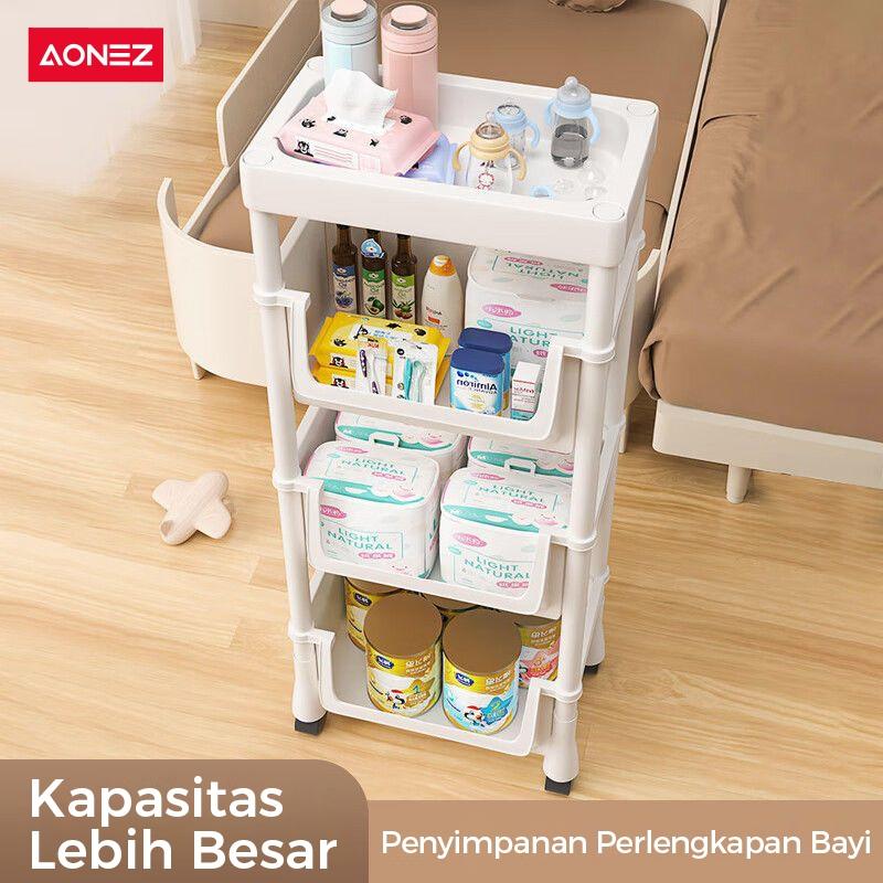 【COD 24h shipping】AONEZ Rak Buku Berkapasitas Besartempat Penyimpanan Alat Tulistempat Penyimpanan Mainantroli Beroda - 1