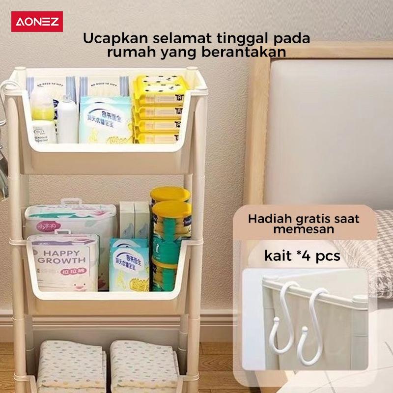 【COD 24h shipping】AONEZ Rak Buku Berkapasitas Besartempat Penyimpanan Alat Tulistempat Penyimpanan Mainantroli Beroda - 2