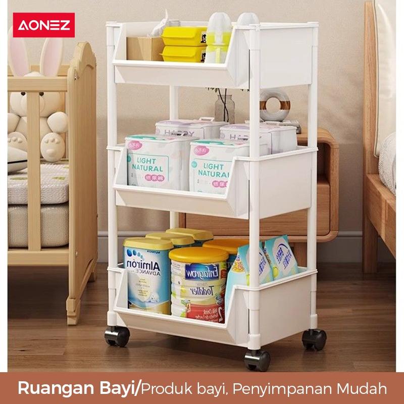 【COD 24h shipping】AONEZ Rak Buku Berkapasitas Besartempat Penyimpanan Alat Tulistempat Penyimpanan Mainantroli Beroda - 4