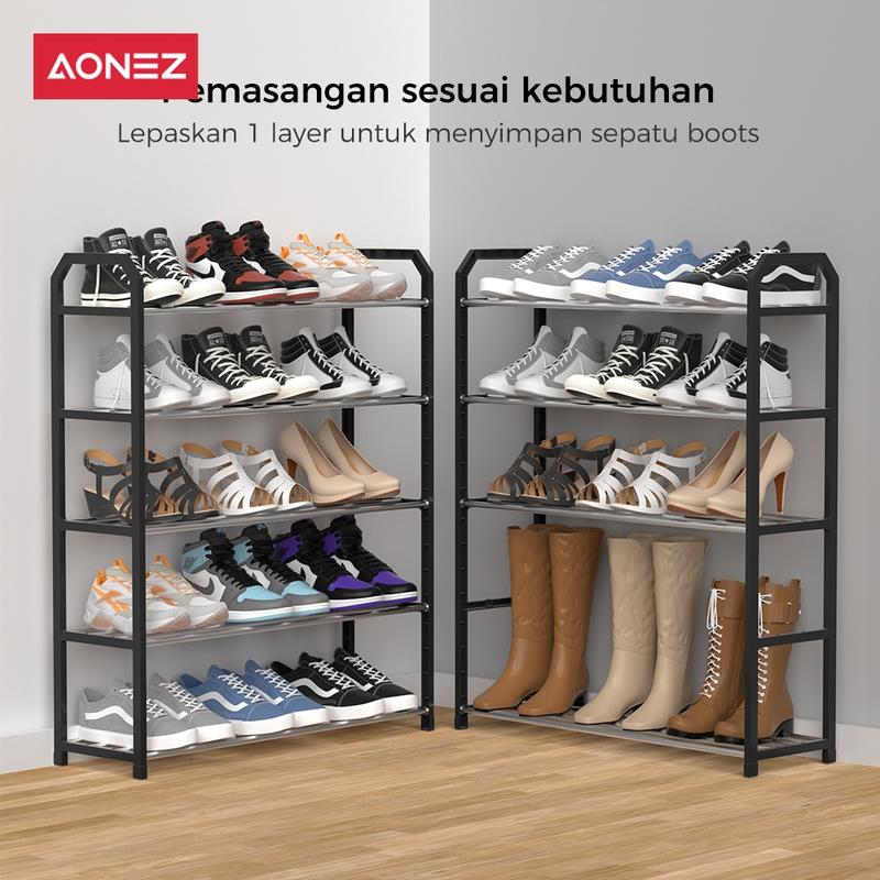 【SPESIAL KOL COD 24h Shipping】AONEZ Rak Sepatu 4 Susun Minimalis/Tempat Sepatu/Rak Sandal Dan Sepatu - 3