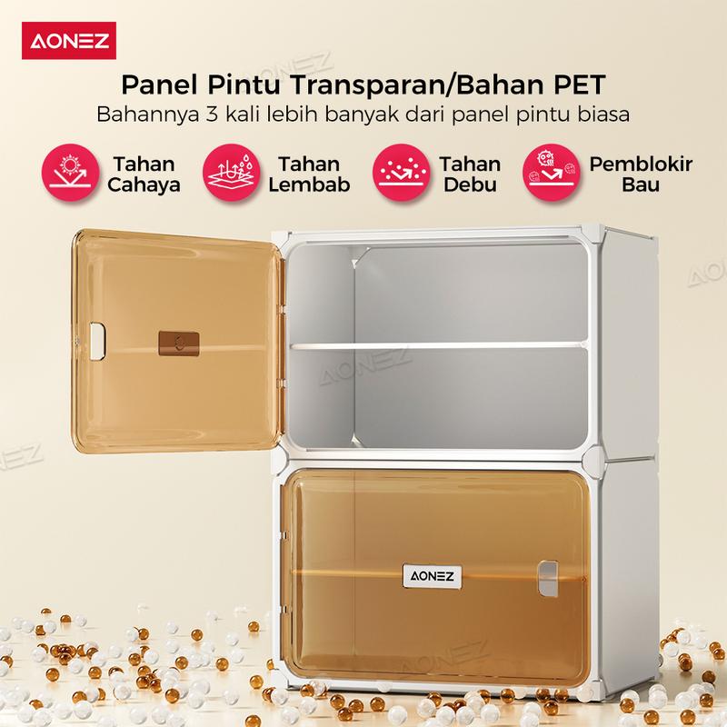 【30Hari Garansi】 AONEZ Rak Sepatu Tertutup 8 Slot - Lemari Sepatu Transparan Anti Debu untuk Penyimpanan Sepatu dan Tas di Rumah - 4