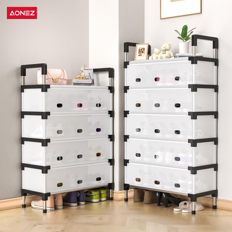 【30Hari Garansi】Aonez Rak sepatu dan topi anti debu Rak Gantungan Baju Stand Hanger Rak Sepatu Penyimpanan Jaket Topi Rak Jemuran Baju Rak Sepatu Sandal Rak - 1