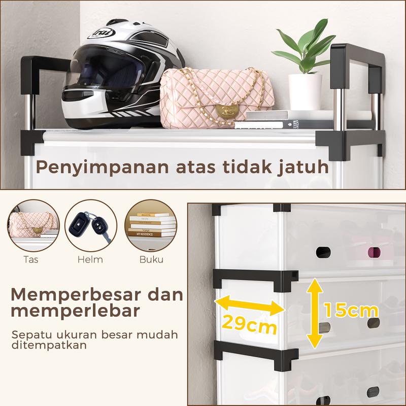 【30Hari Garansi】Aonez Rak sepatu dan topi anti debu Rak Gantungan Baju Stand Hanger Rak Sepatu Penyimpanan Jaket Topi Rak Jemuran Baju Rak Sepatu Sandal Rak - 3