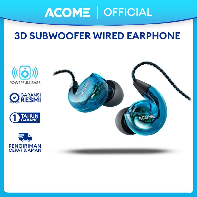 ACOME 3D Subwoofers Powerfull Bass Transparent Black Wire Body