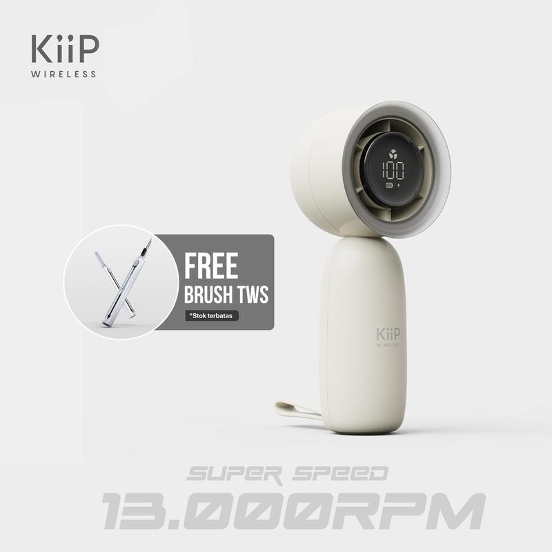 KiiP Fan03 Kipas Angin Mini Portable Rechargeable Fan-5Speed Kipas Genggam LED Display Wind