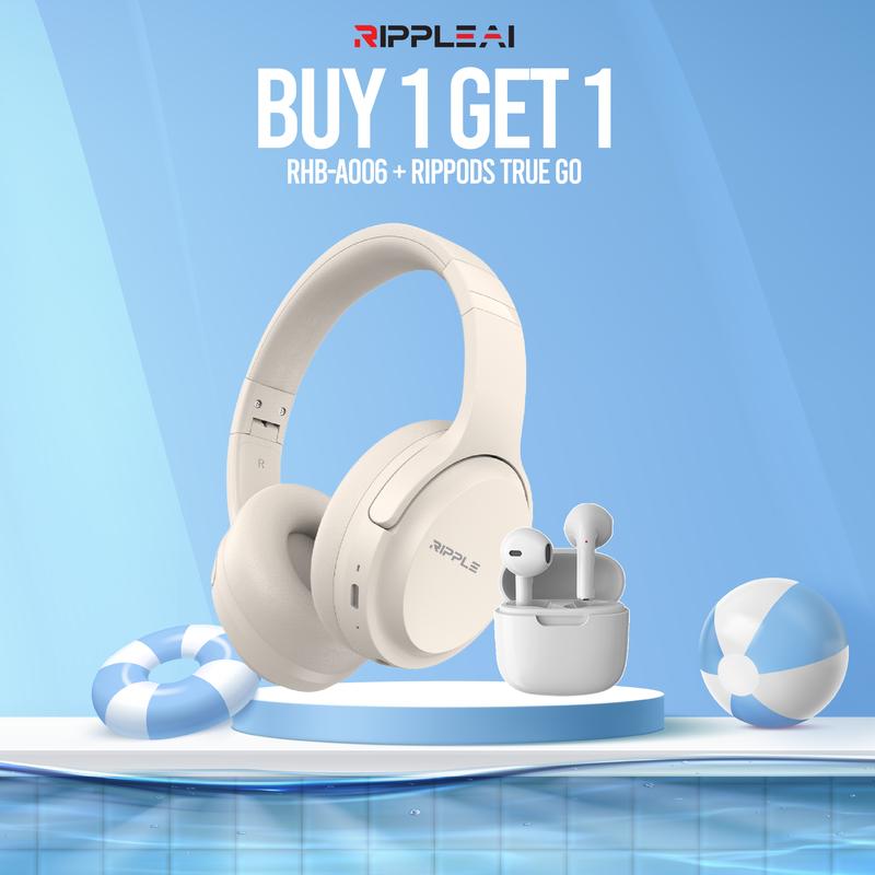 Ripple Bundle Wireless RHB A006 Headphone + TWS True Go Earphone
